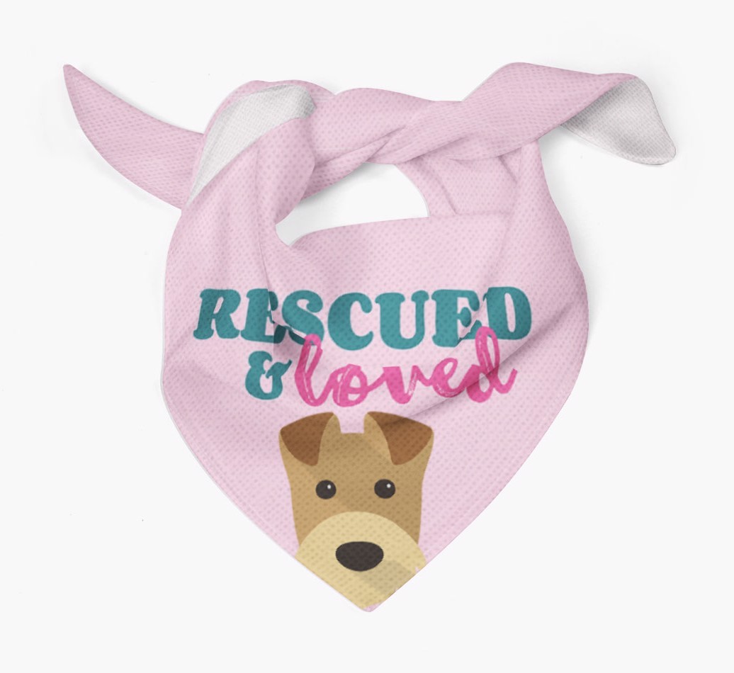 'Rescued and Loved' - Personalised {breedFullName} Bandana