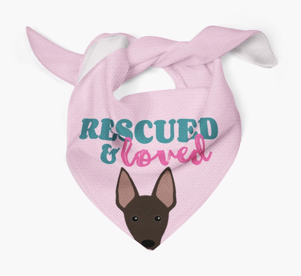 'Rescued and Loved' - Personalised {breedFullName} Bandana