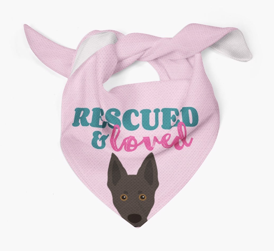 'Rescued and Loved' - Personalised {breedFullName} Bandana