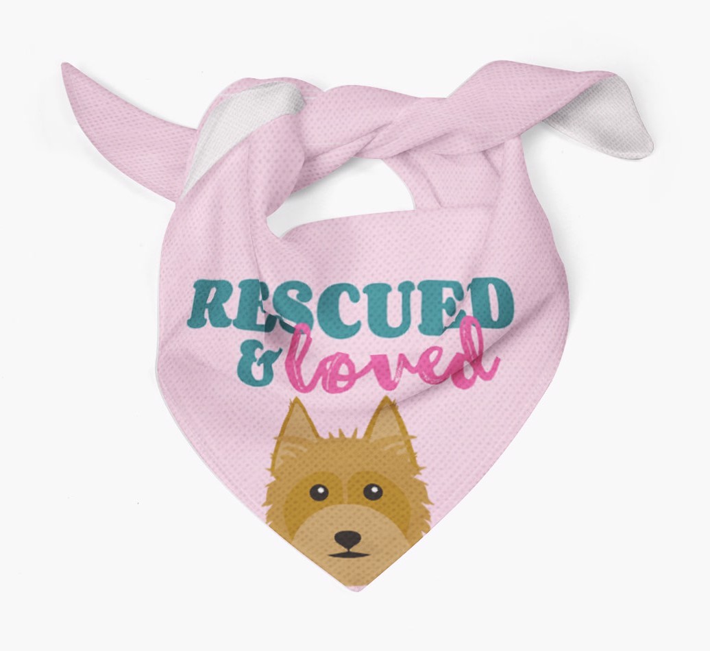'Rescued and Loved' - Personalised {breedFullName} Bandana