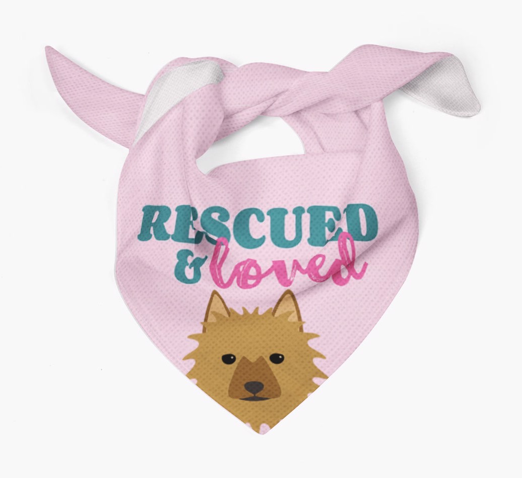 'Rescued and Loved' - Personalised {breedFullName} Bandana