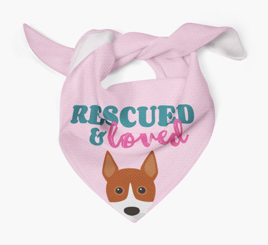 'Rescued and Loved' - Personalised {breedFullName} Bandana