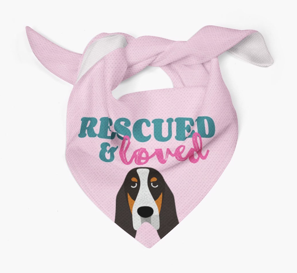 'Rescued and Loved' - Personalized {breedFullName} Bandana