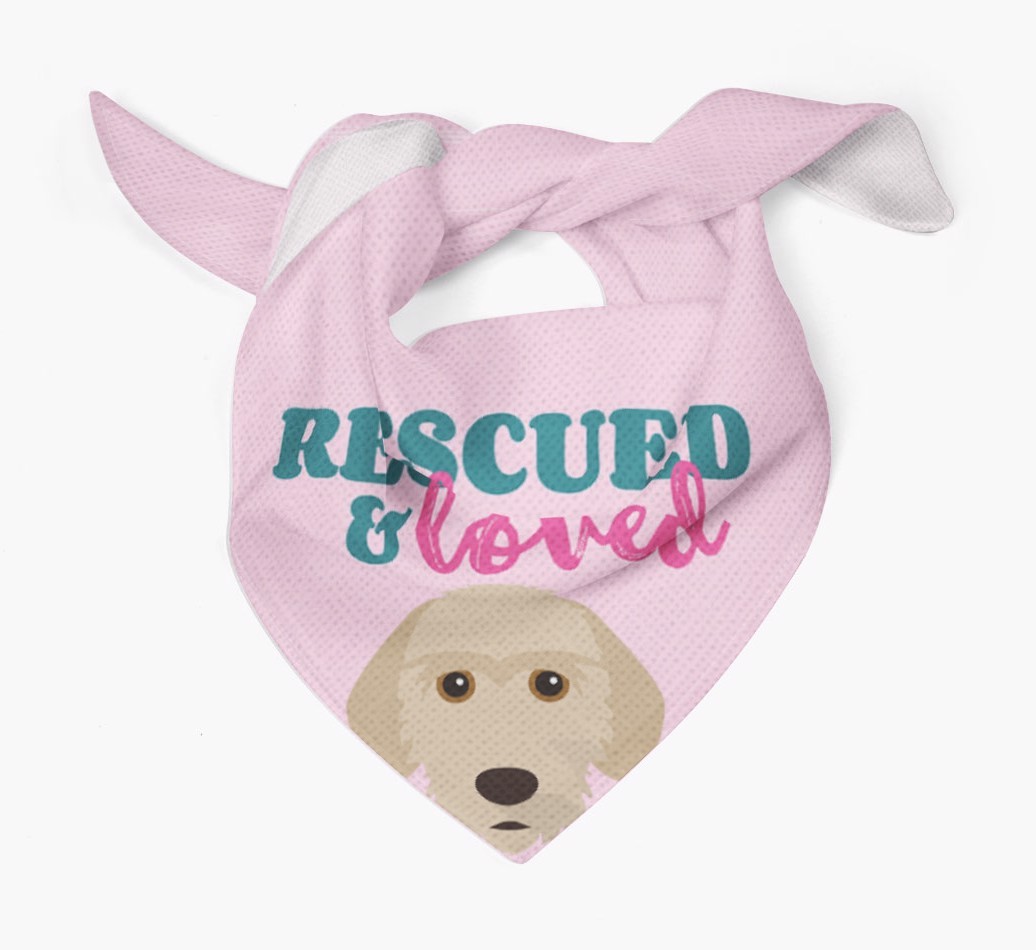 'Rescued and Loved' - Personalised {breedFullName} Bandana