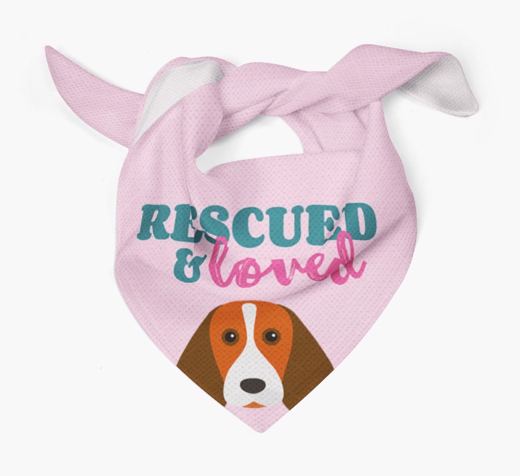 'Rescued and Loved' - Personalised {breedFullName} Bandana