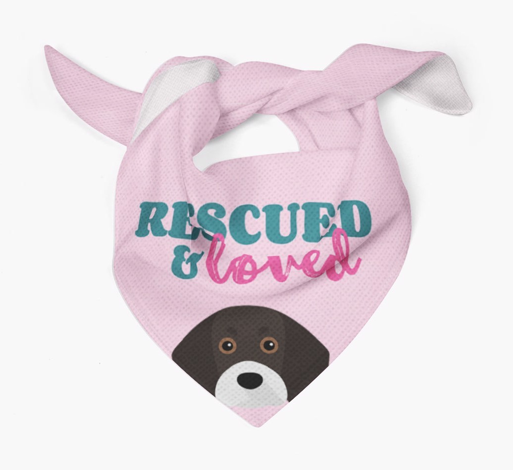 'Rescued and Loved' - Personalised {breedFullName} Bandana