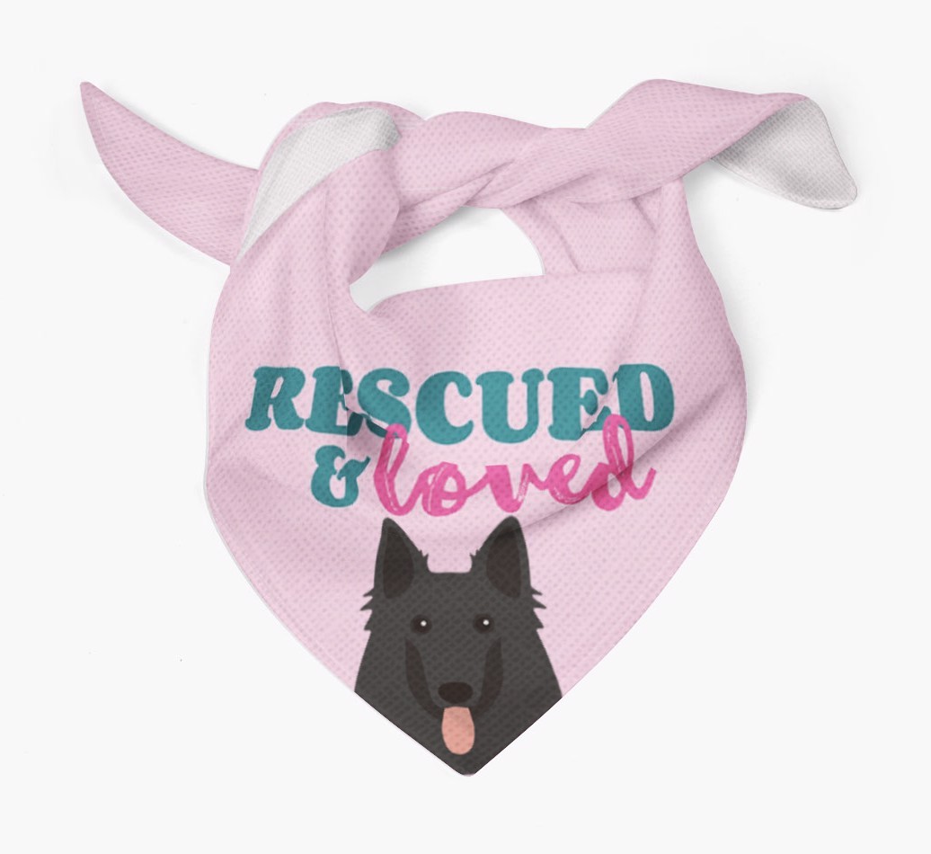 'Rescued and Loved' - Personalised {breedFullName} Bandana