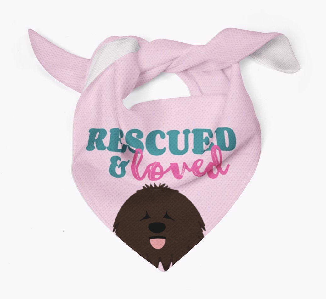 'Rescued and Loved' - Personalised {breedFullName} Bandana
