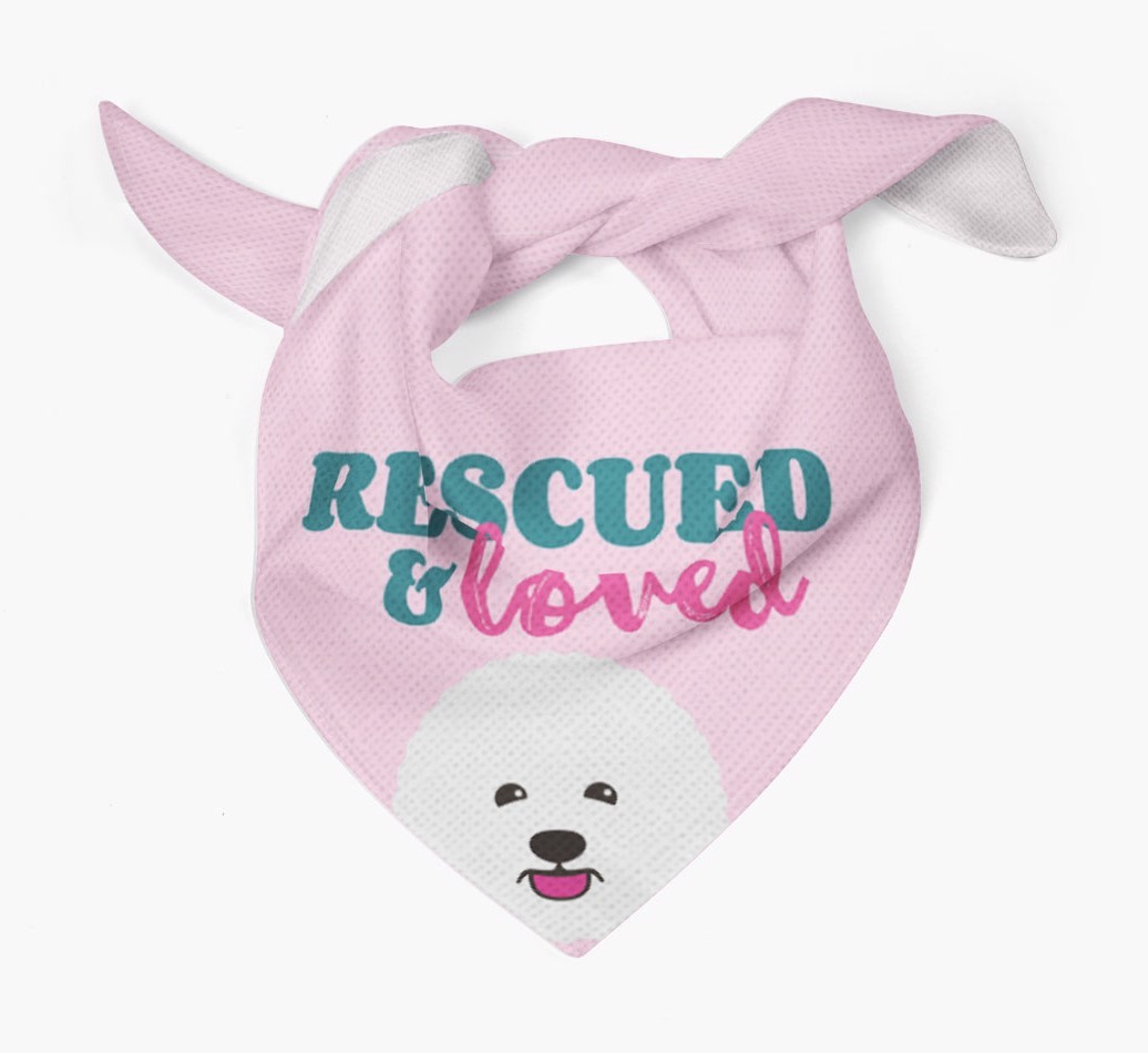 'Rescued and Loved' - Personalised {breedFullName} Bandana