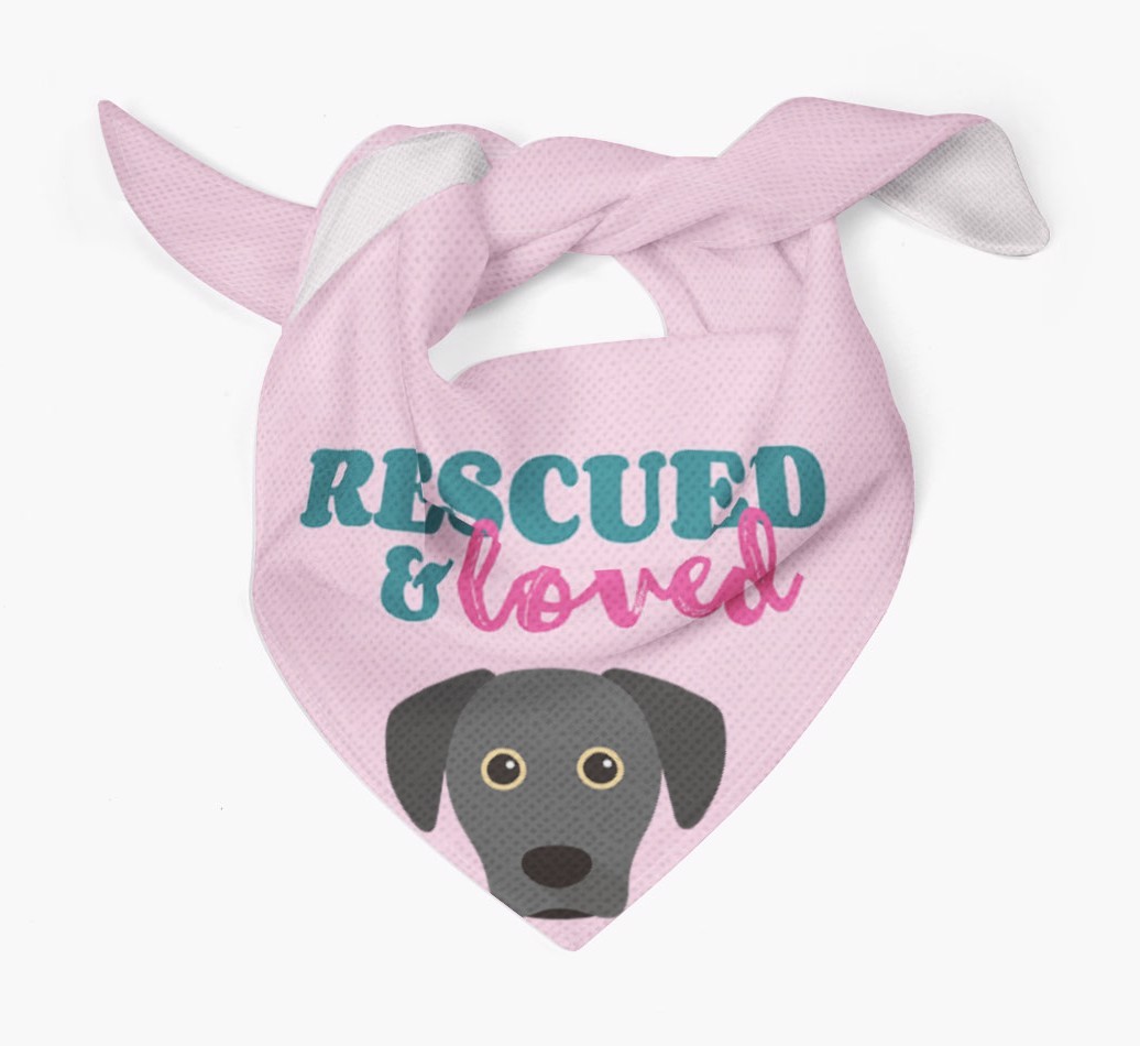 'Rescued and Loved' - Personalised {breedFullName} Bandana