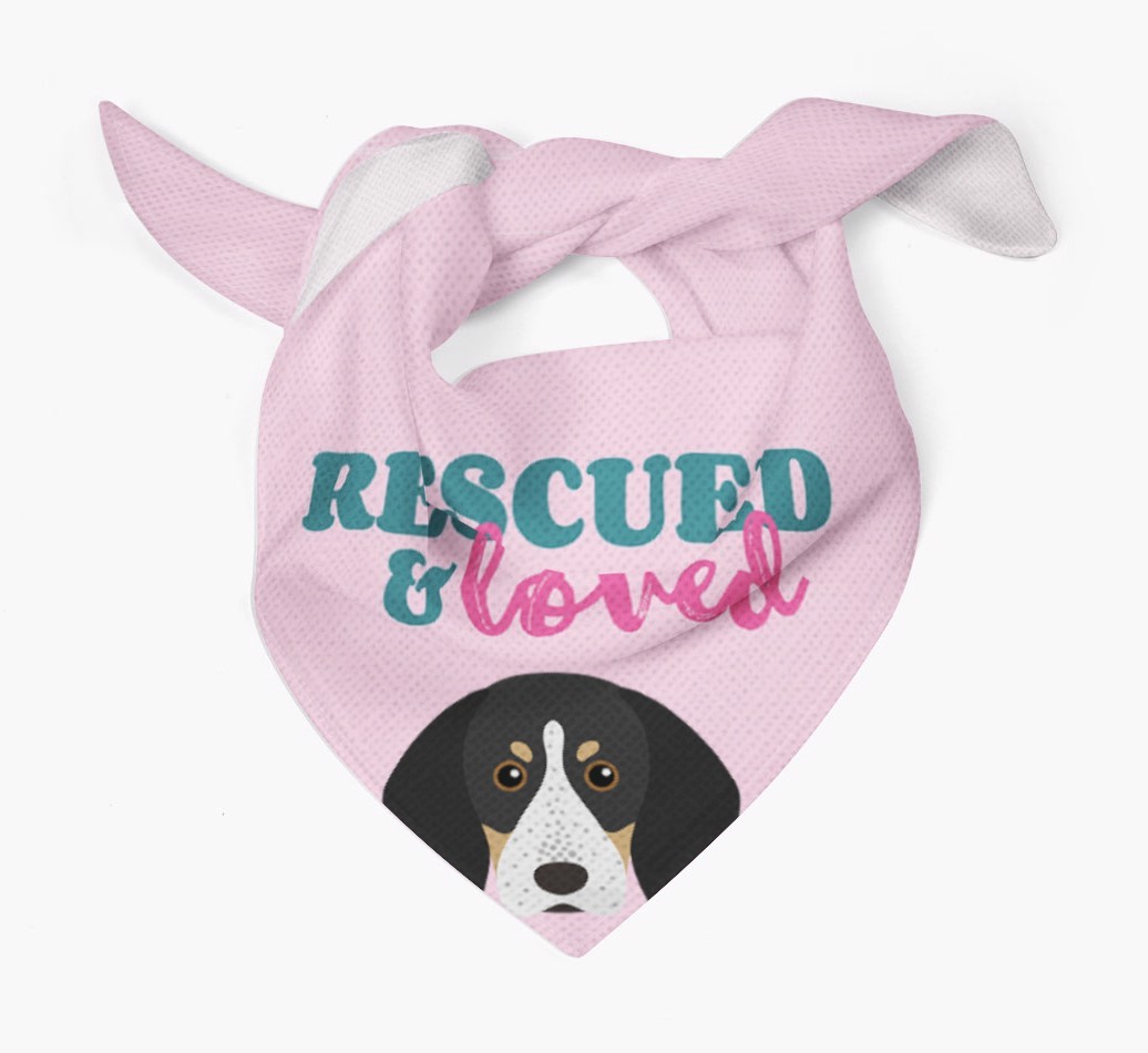 'Rescued and Loved' - Personalised {breedFullName} Bandana