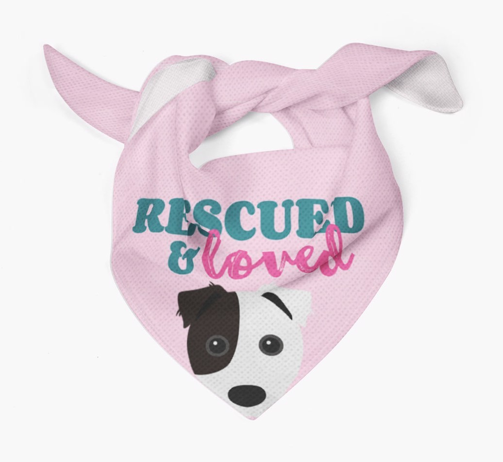 'Rescued and Loved' - Personalised {breedFullName} Bandana