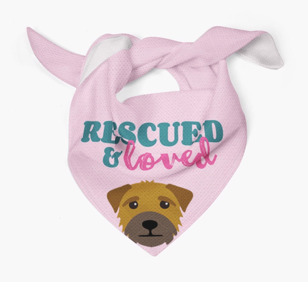 'Rescued and Loved' - Personalised {breedFullName} Bandana