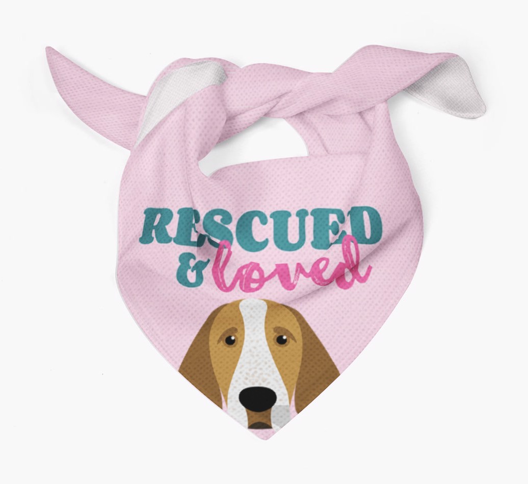 'Rescued and Loved' - Personalised {breedFullName} Bandana