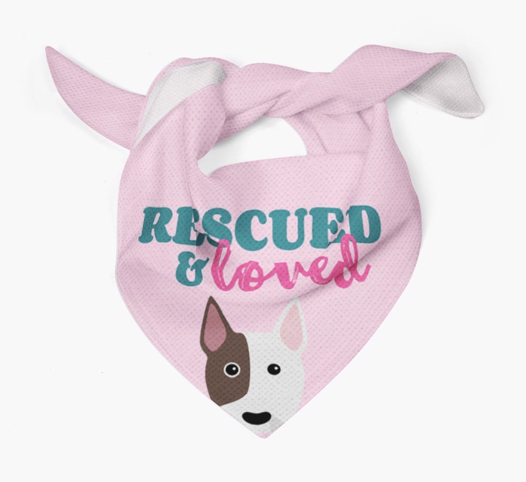 'Rescued and Loved' - Personalised {breedFullName} Bandana
