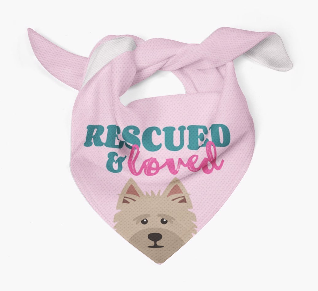 'Rescued and Loved' - Personalised {breedFullName} Bandana