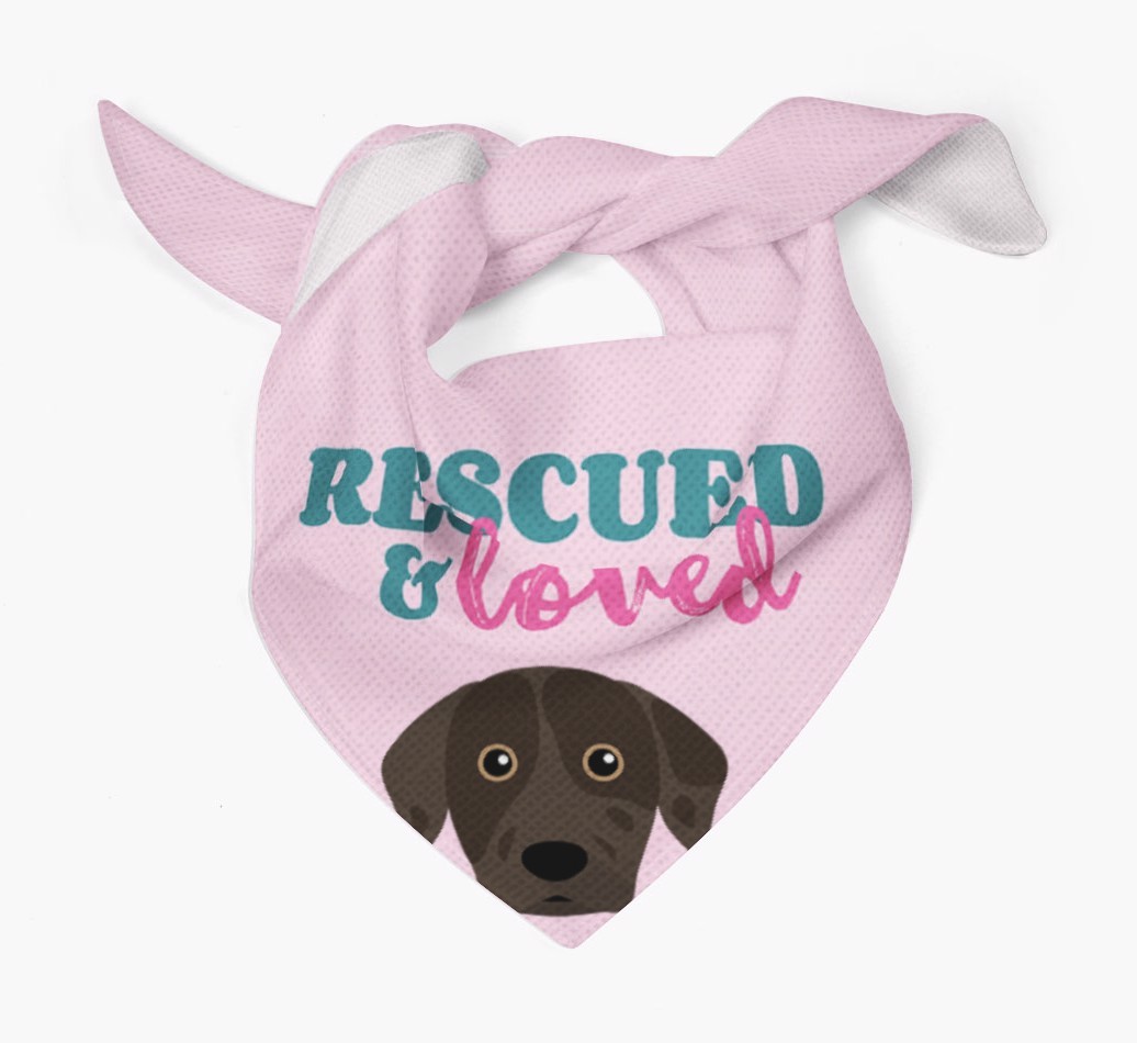 'Rescued and Loved' - Personalised {breedFullName} Bandana