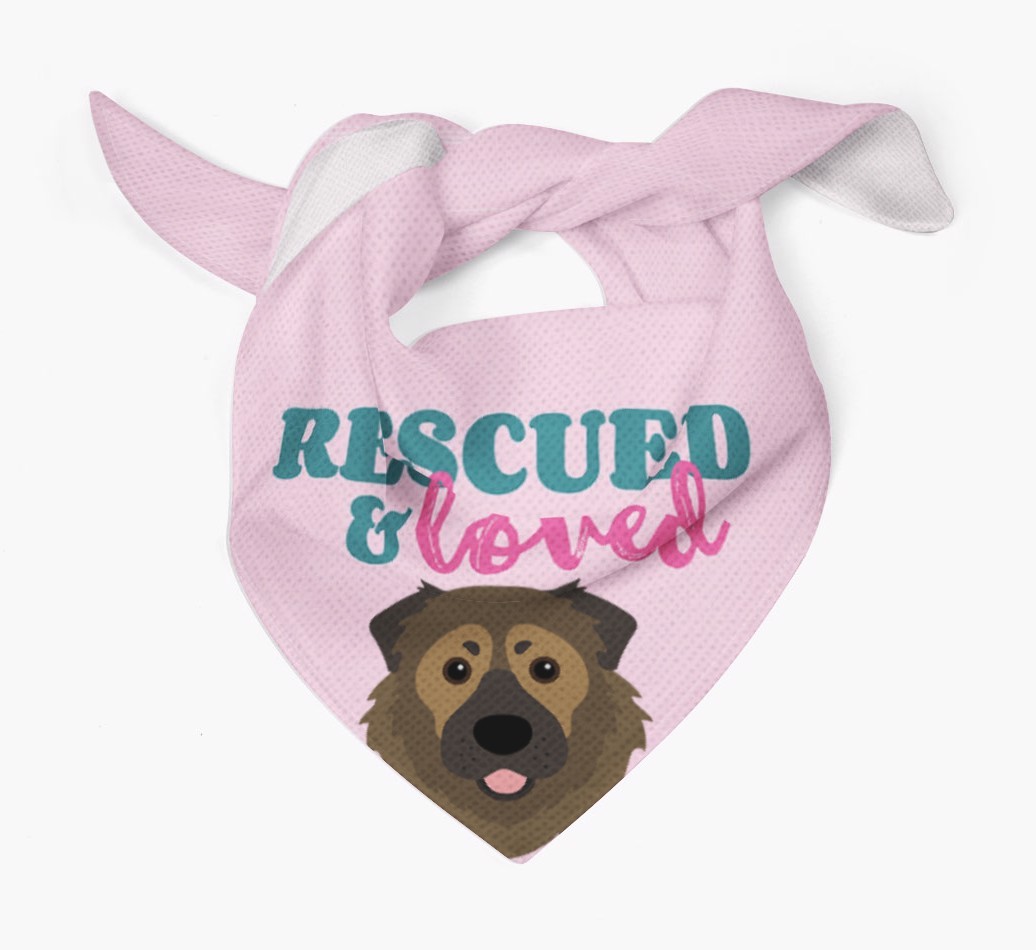 'Rescued and Loved' - Personalised {breedFullName} Bandana