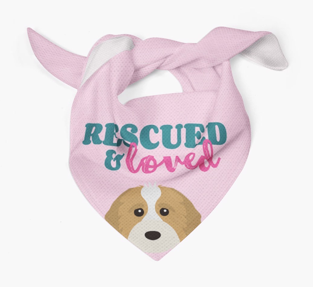 'Rescued and Loved' - Personalised {breedFullName} Bandana