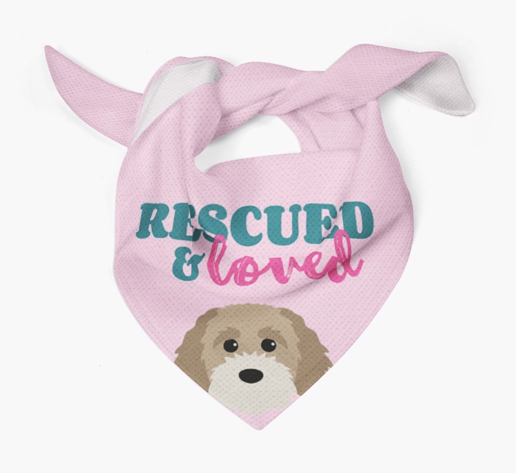 'Rescued and Loved' - Personalised {breedFullName} Bandana