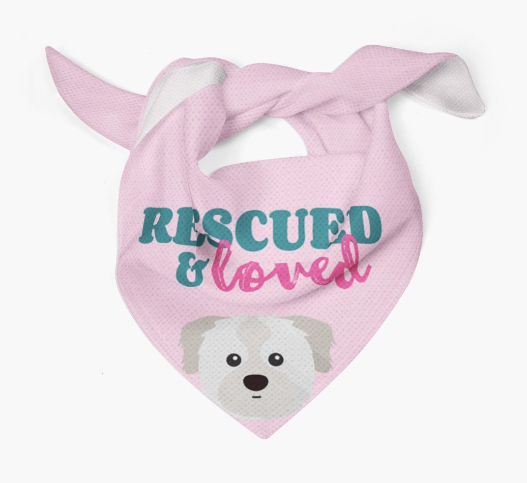 'Rescued and Loved' - Personalised {breedFullName} Bandana