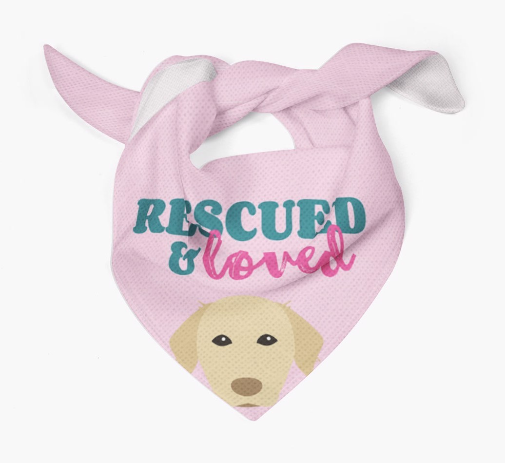 'Rescued and Loved' - Personalised {breedFullName} Bandana