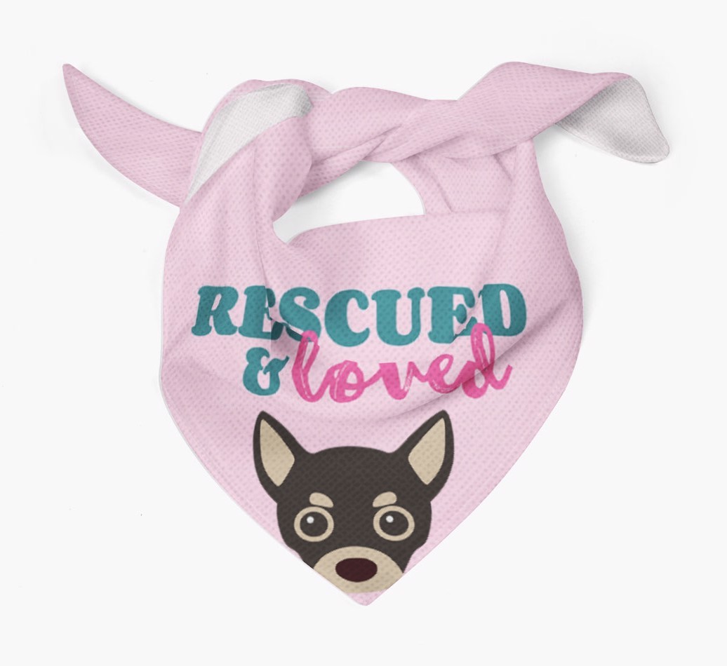 'Rescued and Loved' - Personalised {breedFullName} Bandana