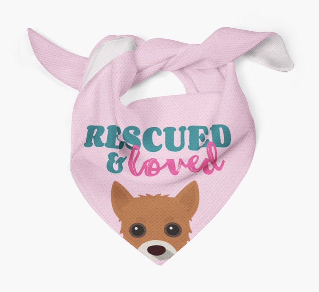 'Rescued and Loved' - Personalised {breedFullName} Bandana
