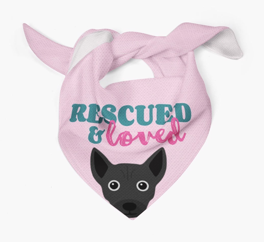 'Rescued and Loved' - Personalised {breedFullName} Bandana