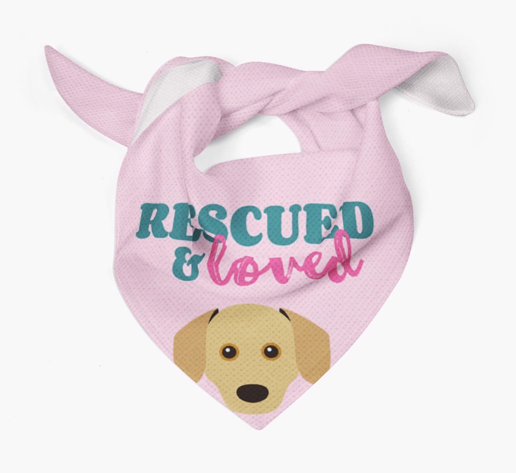 'Rescued and Loved' - Personalised {breedFullName} Bandana