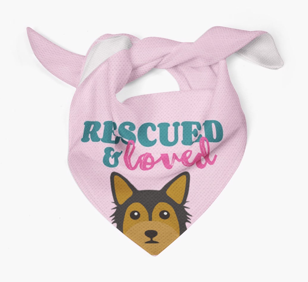 'Rescued and Loved' - Personalized {breedFullName} Bandana