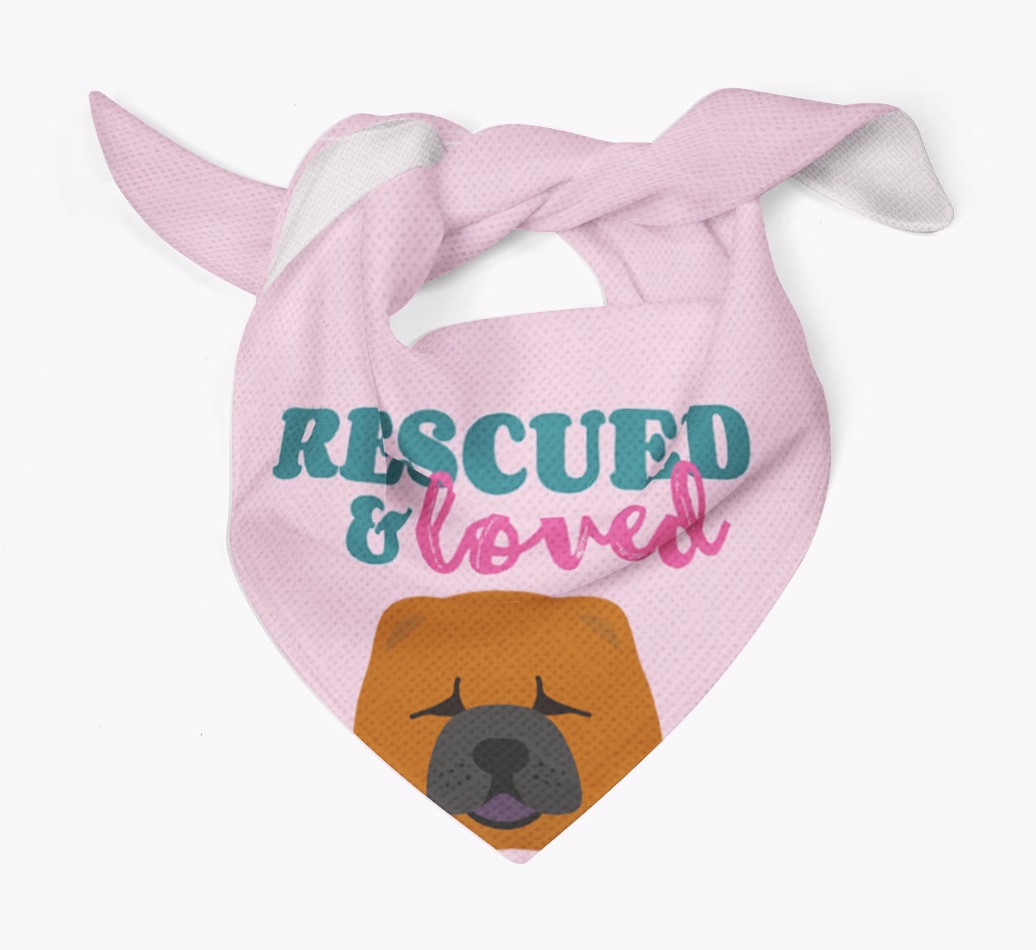'Rescued and Loved' - Personalised {breedFullName} Bandana