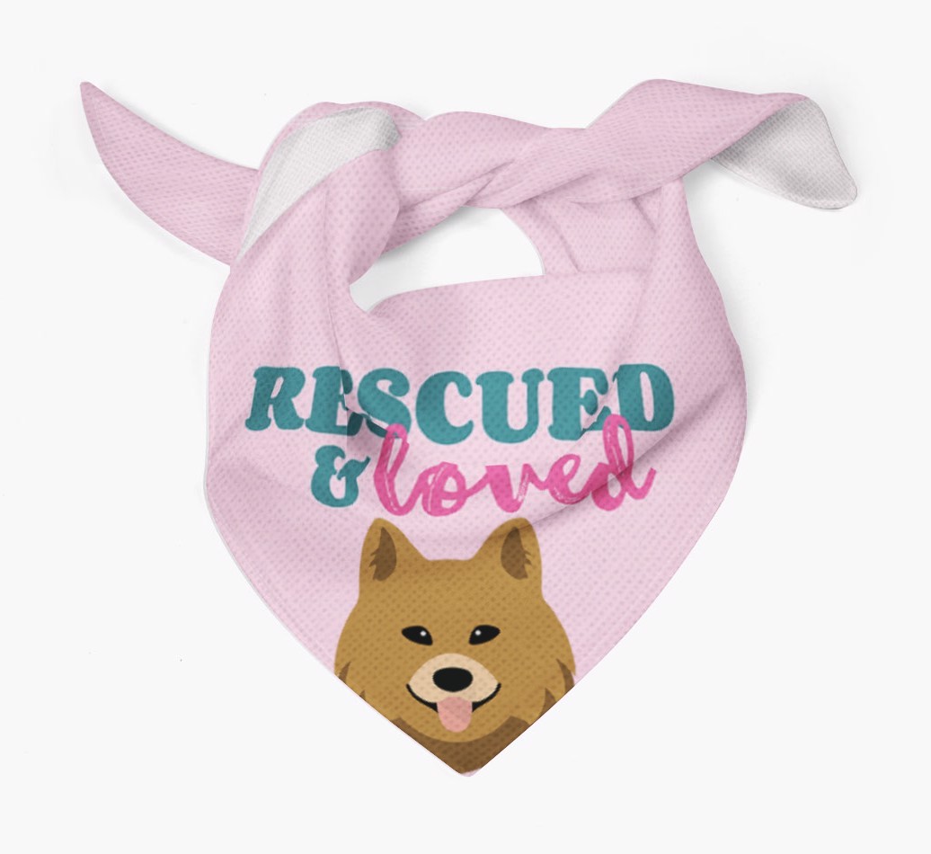 'Rescued and Loved' - Personalised {breedFullName} Bandana