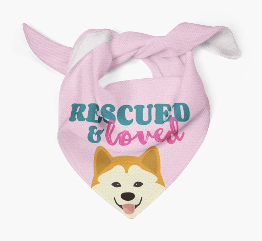 'Rescued and Loved' - Personalised {breedFullName} Bandana