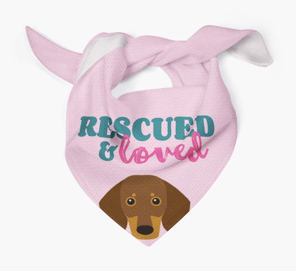 'Rescued and Loved' - Personalised {breedFullName} Bandana