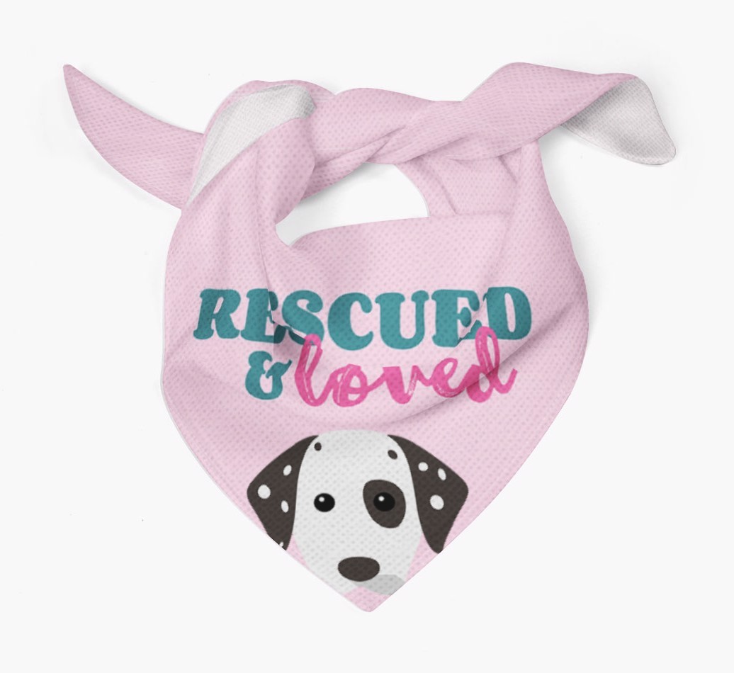 'Rescued and Loved' - Personalised {breedFullName} Bandana