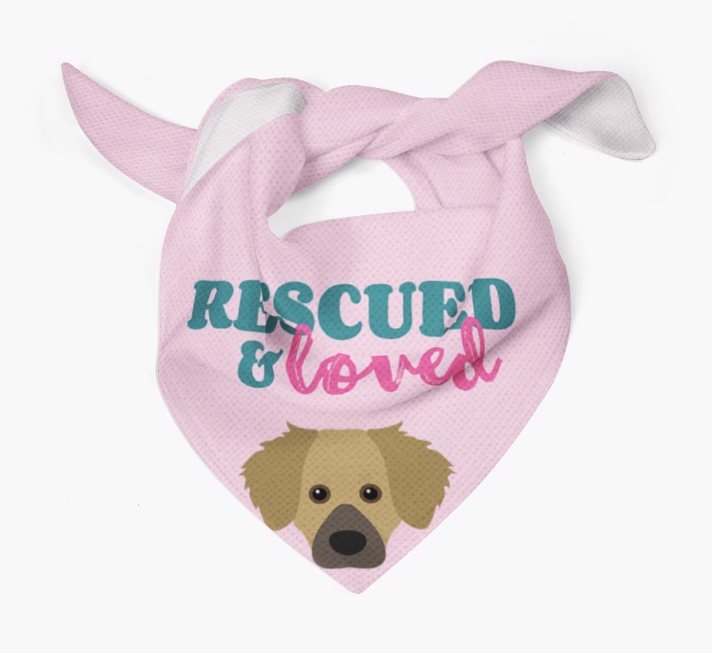 'Rescued and Loved' - Personalised {breedFullName} Bandana