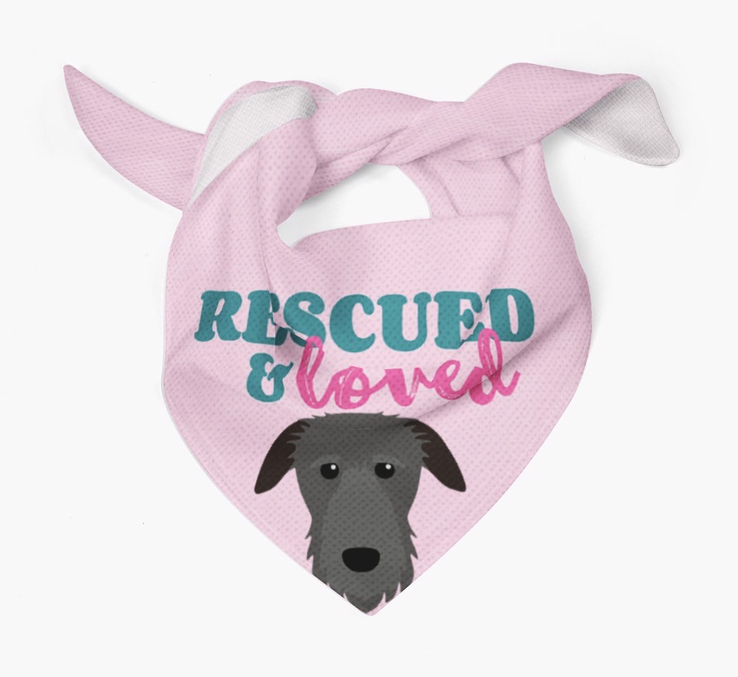 'Rescued and Loved' - Personalised {breedFullName} Bandana