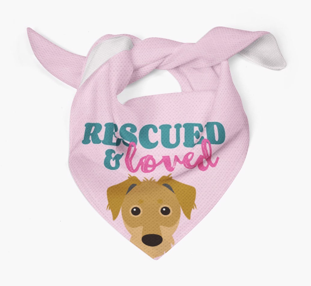 'Rescued and Loved' - Personalised {breedFullName} Bandana