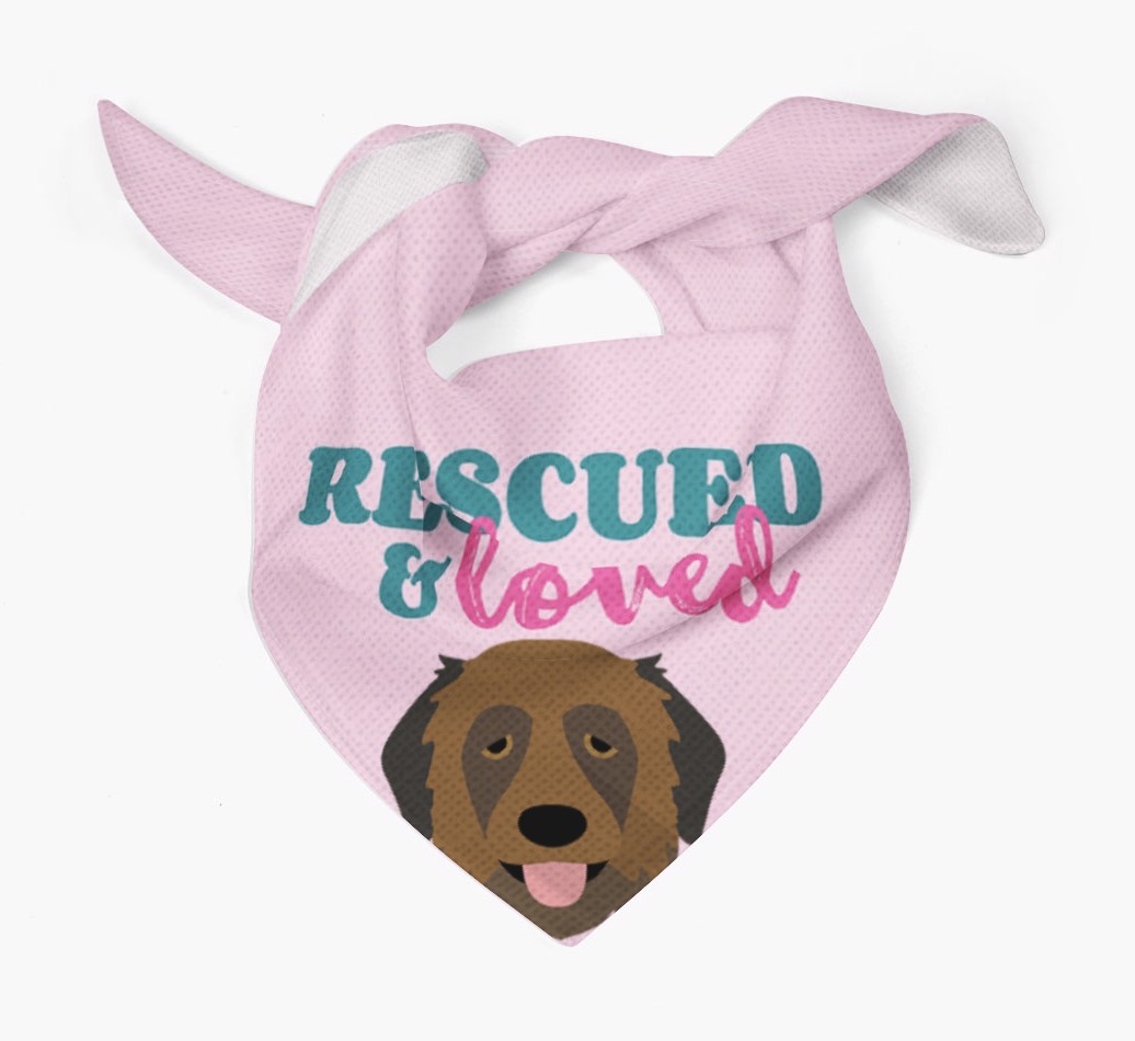 'Rescued and Loved' - Personalised {breedFullName} Bandana