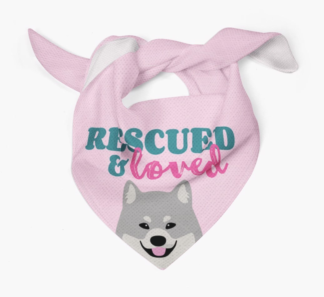 'Rescued and Loved' - Personalised {breedFullName} Bandana