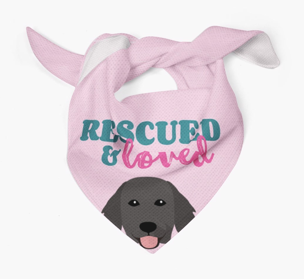 'Rescued and Loved' - Personalised {breedFullName} Bandana