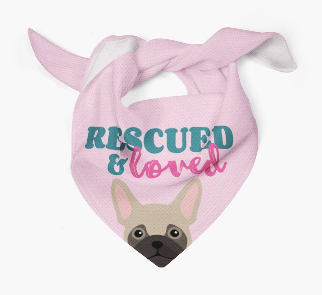 'Rescued and Loved' - Personalised {breedFullName} Bandana