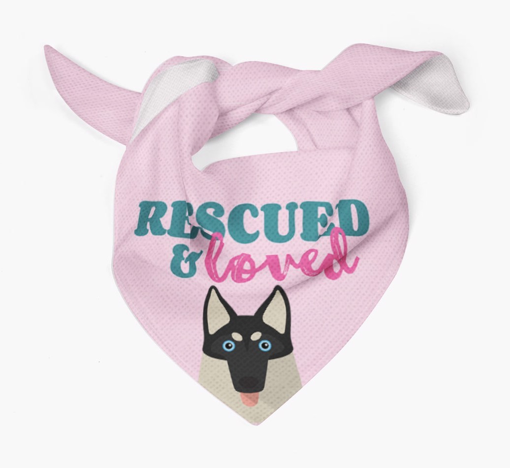'Rescued and Loved' - Personalized {breedFullName} Bandana