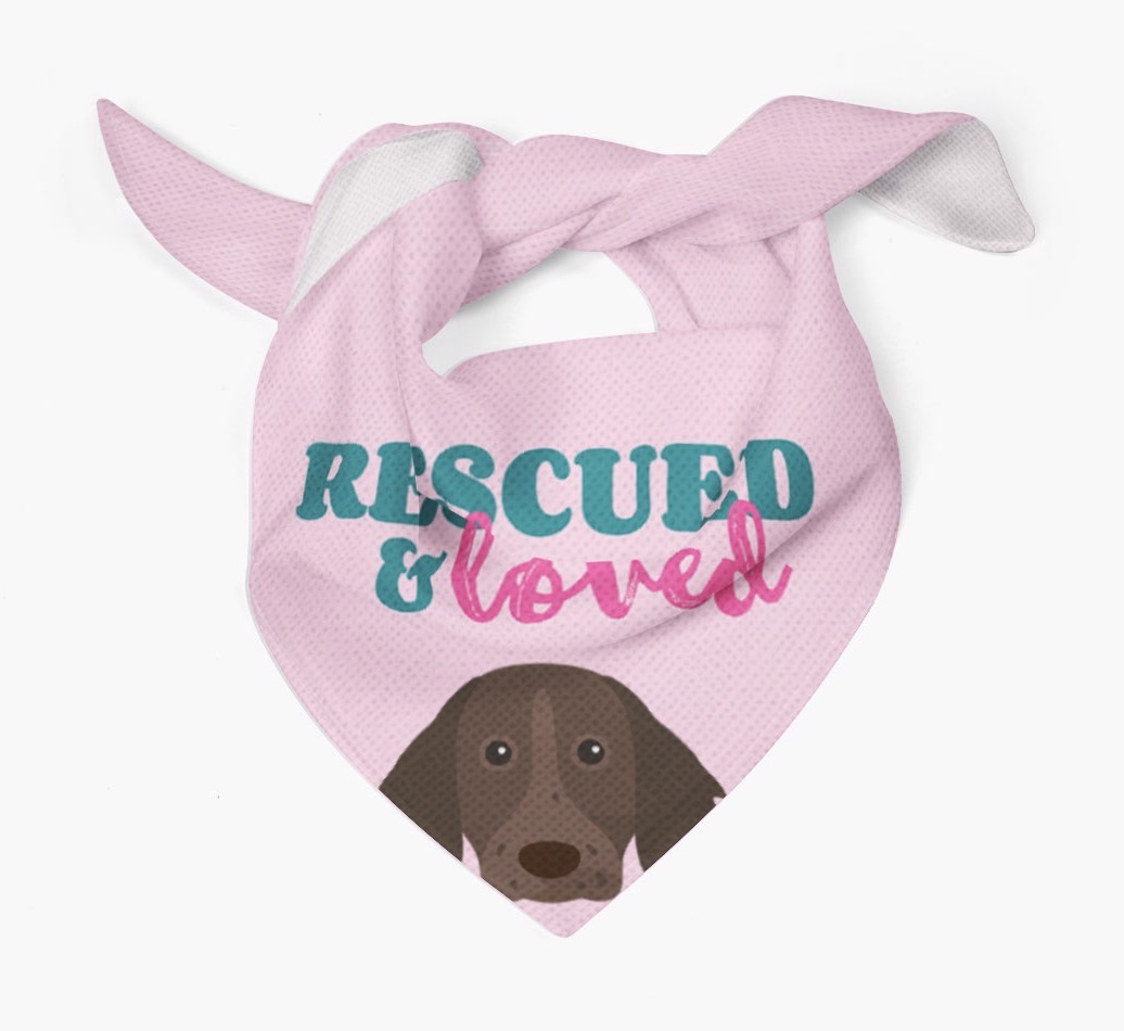 'Rescued and Loved' - Personalised {breedFullName} Bandana