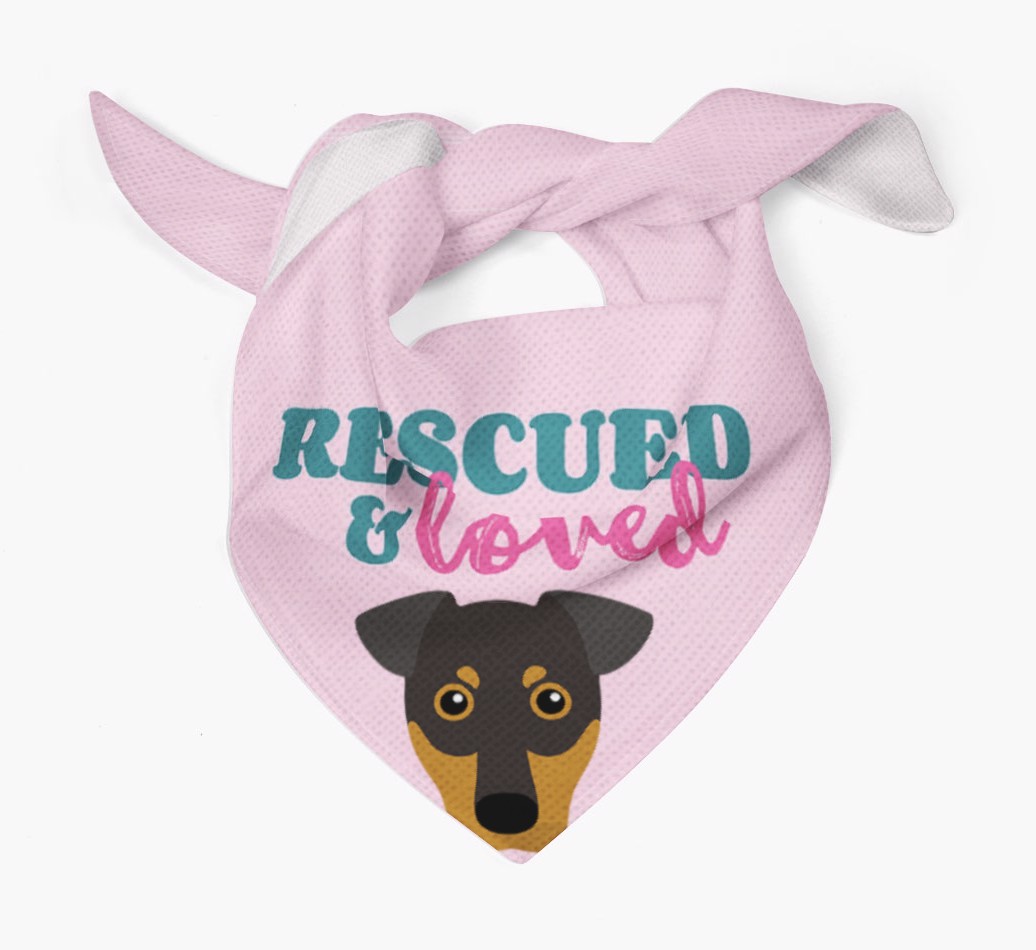 'Rescued and Loved' - Personalised {breedFullName} Bandana