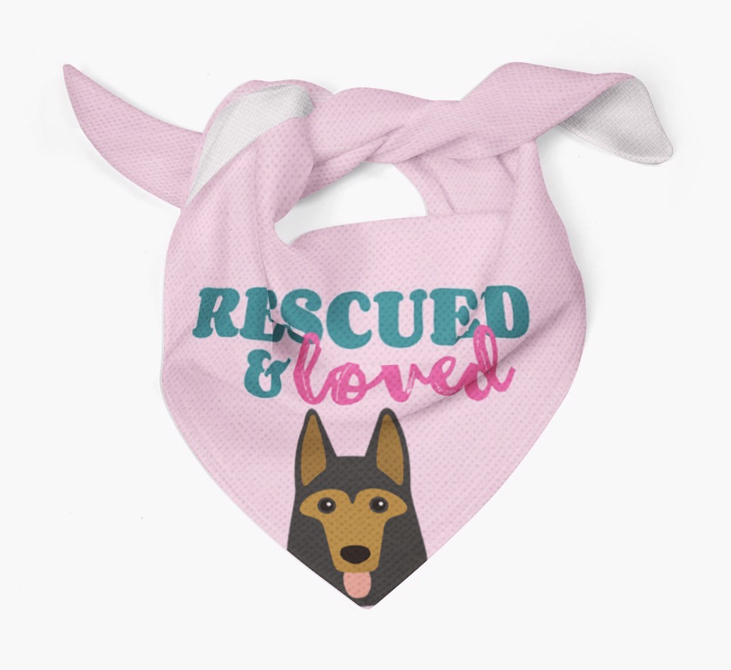 'Rescued and Loved' - Personalised {breedFullName} Bandana
