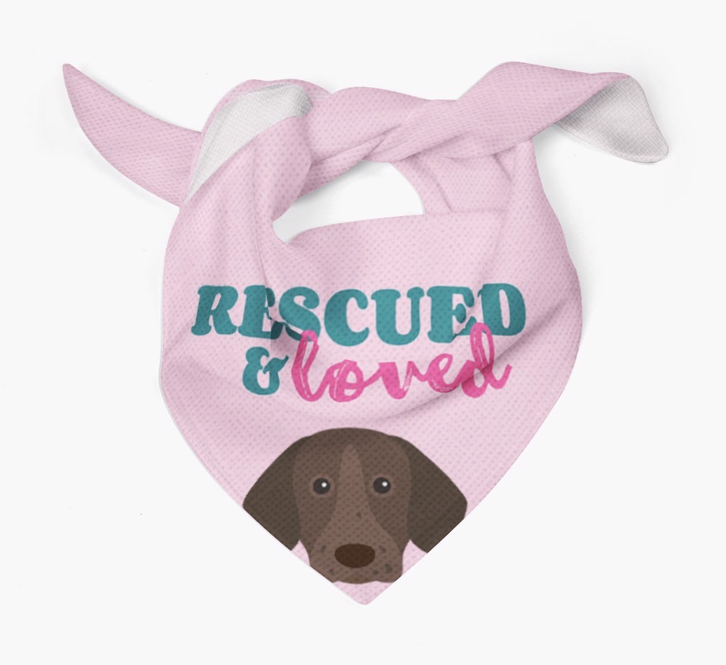'Rescued and Loved' - Personalised {breedFullName} Bandana