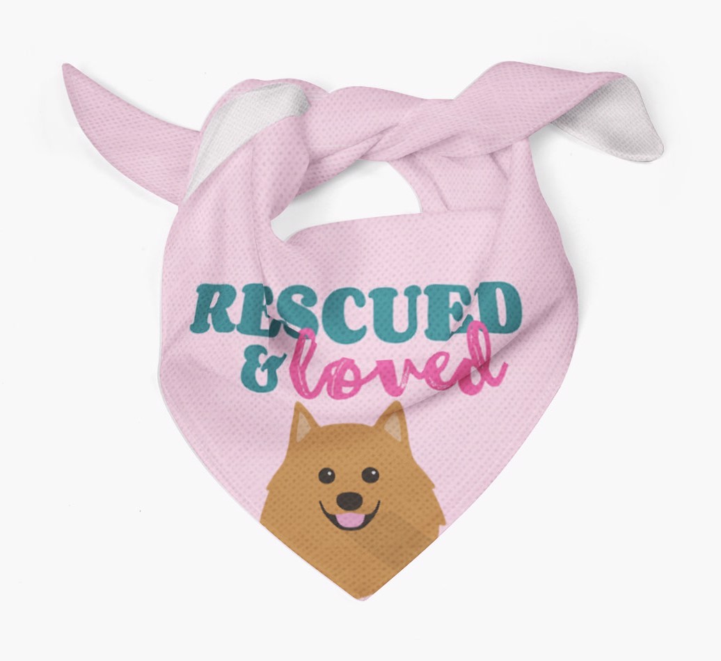 'Rescued and Loved' - Personalised {breedFullName} Bandana