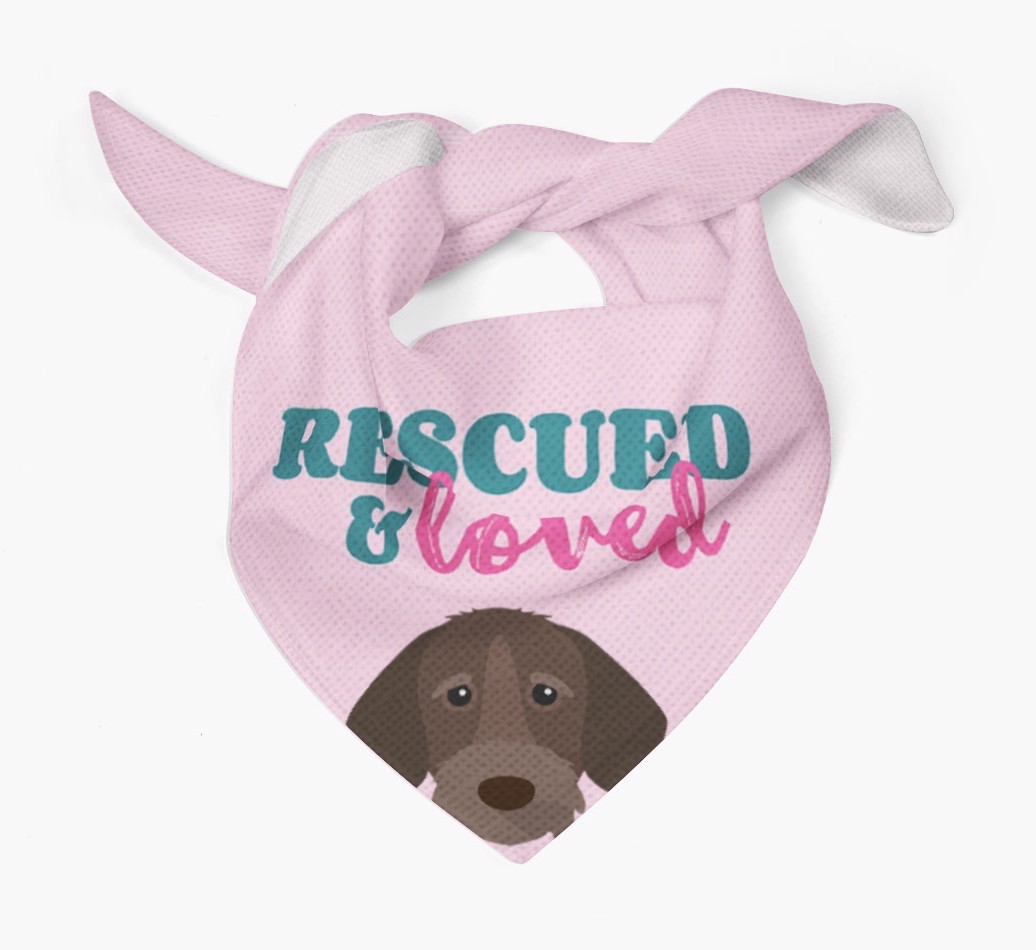 'Rescued and Loved' - Personalised {breedFullName} Bandana